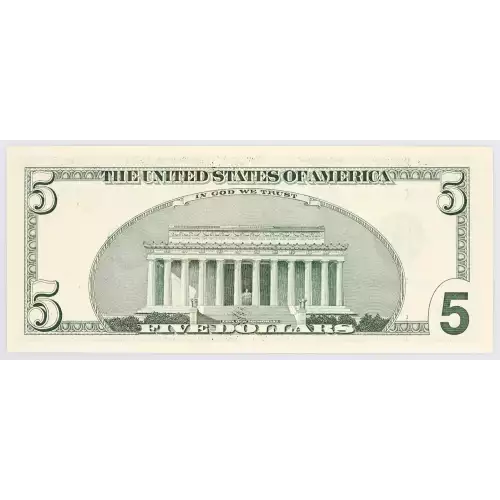 $5 1999  Small Size $5 Federal Reserve Notes 1987-H