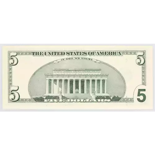 $5 1999  Small Size $5 Federal Reserve Notes 1987-L