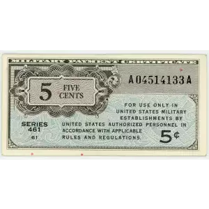5 Cent Military Payment Certificate, Series 472  