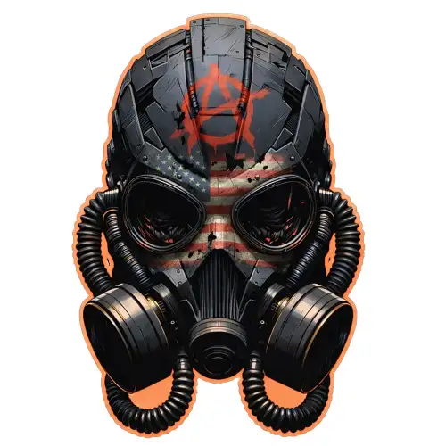 Anarchy Gas Mask Colorized 1 oz Copper Medal (2)