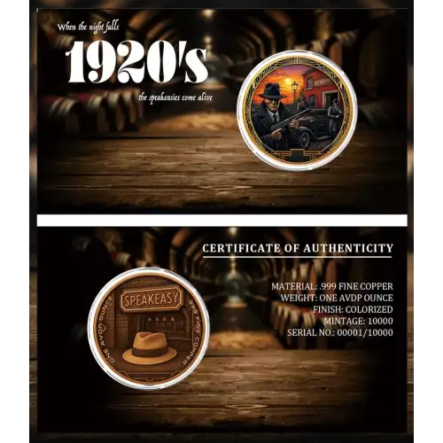 Barrels and Bullets Colorized 1 oz Copper Round in Card