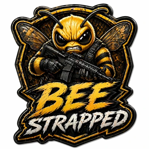 Bee Strapped Colorized  1 oz Copper Medal
