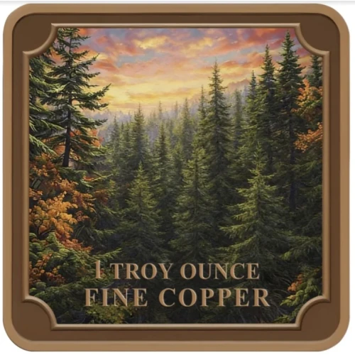 Bigfoot Colorized 1 oz Copper Medal  in Stackable Capsule