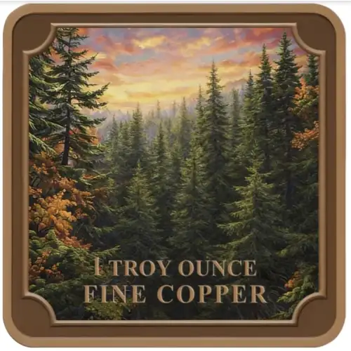 Bigfoot Colorized 1 oz Copper Medal  in Stackable Capsule