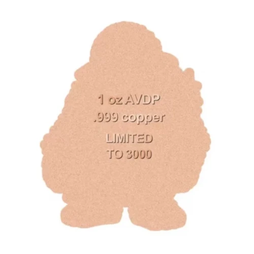 Blingfoot Shaped Colorized 1 oz Copper Medal