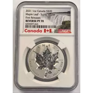Canada $20 Super Incused Maple Leaf 1 oz Silver Coin