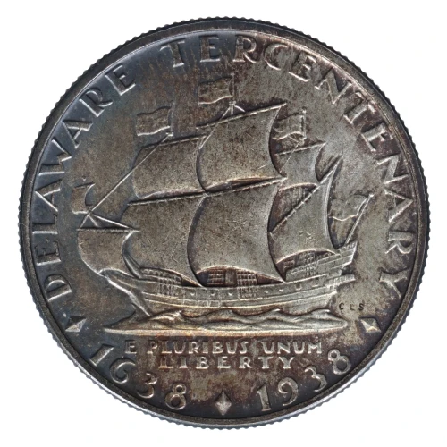 Classic Commemorative Silver--- Delaware Tercentenary 1936 -Silver- 0.5 Dollar