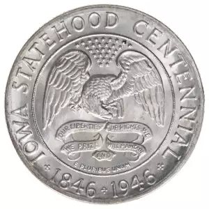 Classic Commemorative Silver--- Iowa Centennial 1946 -Silver- 0.5 Dollar