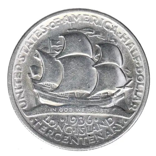 Classic Commemorative Silver--- Long Island Tercentenary 1936 -Silver- 0.5 Dollar (2)