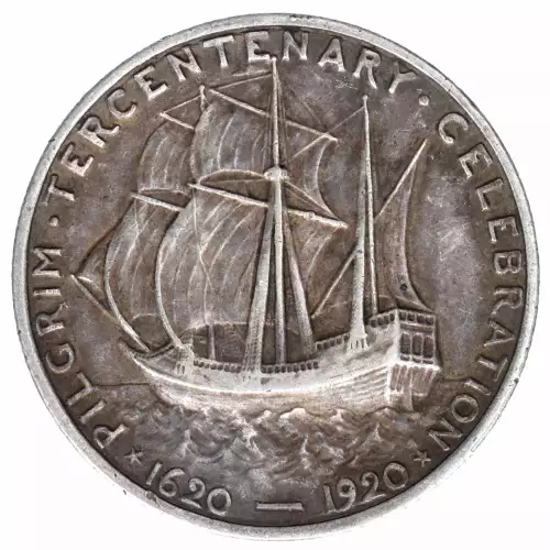 Classic Commemorative Silver--- Pilgrim Tercentenary 1920-1921-Silver- 0.5 Dollar (2)