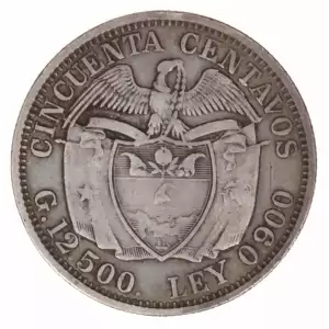 COLOMBIA Silver 50 CENTAVOS