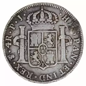 Colonial-Foreign Issues in the New World-Spanish American Coinage-Bust Type-4 Reales -- 4 Real