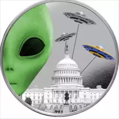 Colorized Alien 1 oz .999 Silver Round