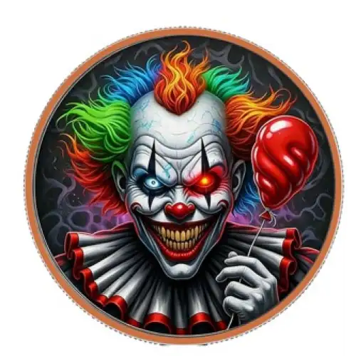 Dark Circus Colorized 1 oz Copper Round in Card  (2)