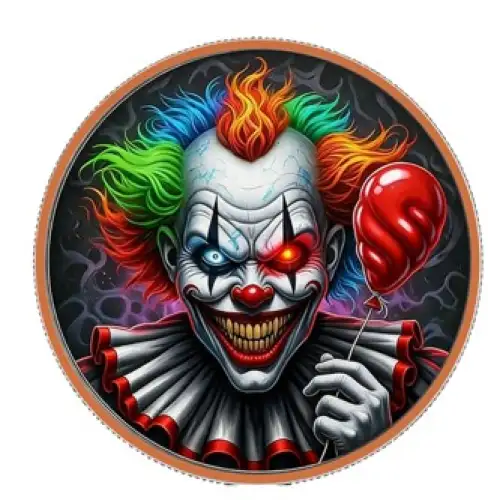 Dark Circus Colorized 1 oz Copper Round in Card  (2)