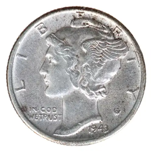 Dimes---Winged Liberty Head or Mercury 1916-1945 -Silver- 1 Dime (2)