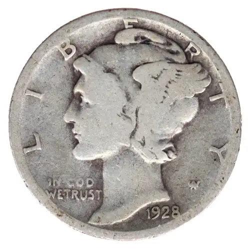 Dimes---Winged Liberty Head or Mercury 1916-1945 -Silver- 1 Dime (2)