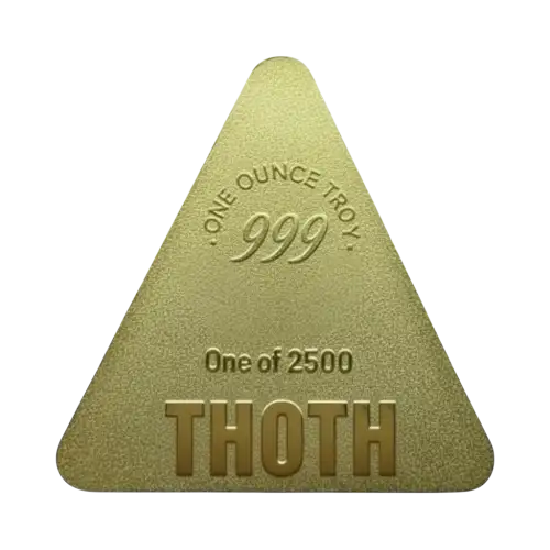 Egyptian Gods Thoth Colorized 24k Gold Gilded 1 oz Copper