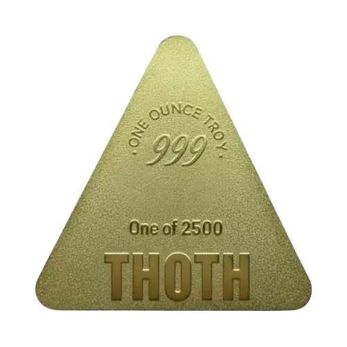 Egyptian Gods Thoth Colorized 24k Gold Gilded 1 oz Copper