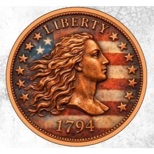 Flowing Hair Colorized  5 oz Copper Round  (2)