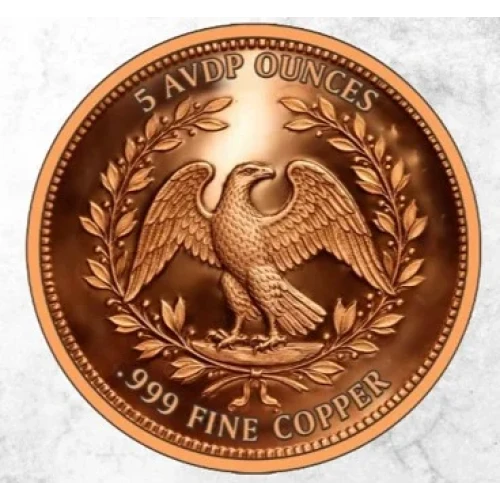 Flowing Hair Colorized  5 oz Copper Round