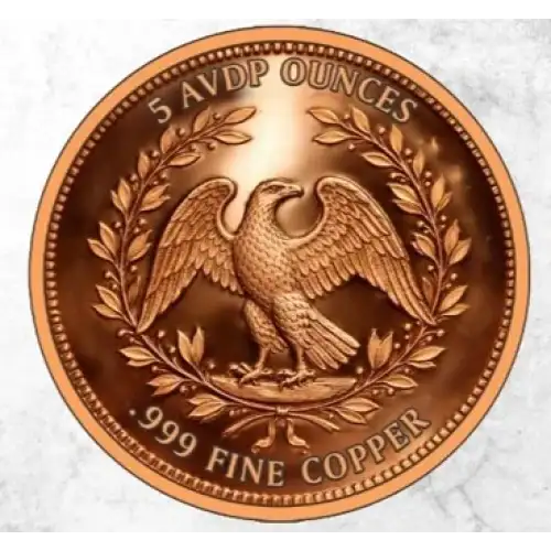 Flowing Hair Colorized  5 oz Copper Round