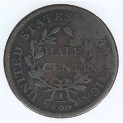 Half Cent Draped Bust-1800-08 -Copper