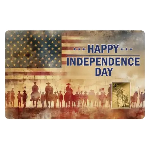 Happy Independence Day  1/1000 oz Gold Medal in Card  (3)