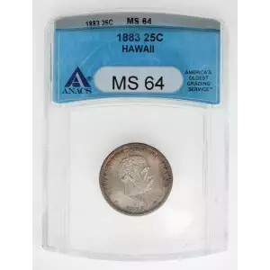 Hawaiian Issues--1883 Quarter Dollar -- 0.25 Dollar