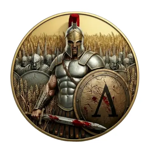 Historic Warriors Spartan Army 24k Gilded 10 oz Copper Medal