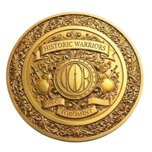 Historic Warriors Spartan Army 24k Gilded 10 oz Copper Medal (2)