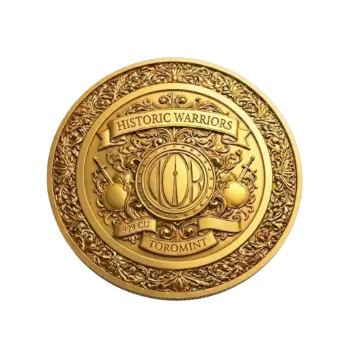 Historic Warriors Spartan Army 24k Gilded 5 oz Copper Medal