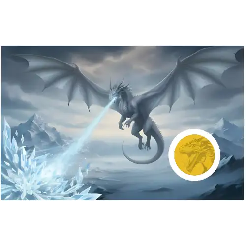 Ice Dragon 1/1000 oz Gold Round in Card