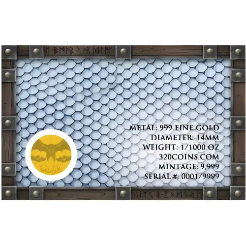 Ice Dragon 1/1000 oz Gold Round in Card (2)