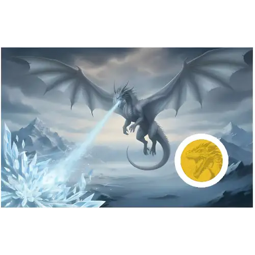 Ice Dragon 1/1000 oz Gold Round in Card