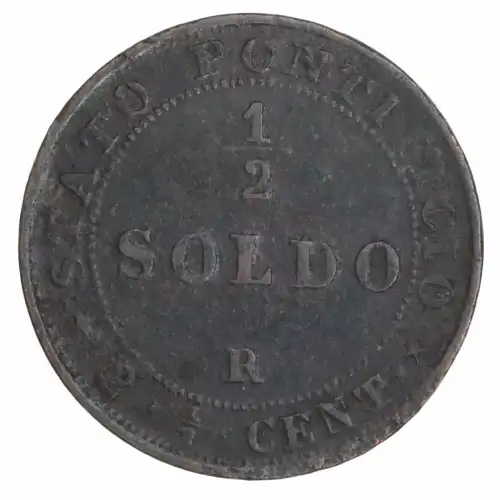 ITALIAN STATES Copper 1/2 SOLDO (Mezzo Soldo) (2)