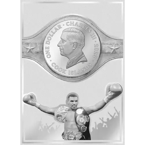 MIKE TYSON 2023 3 GRAMS SOLID SILVER LEGAL TENDER “GREEN COLORWAY” TRADING COIN  (4)