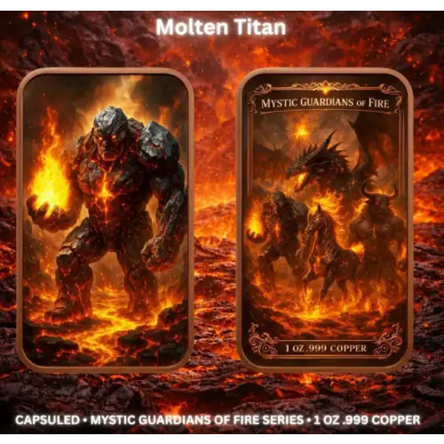 Mystic Guardians of Fire 4 x 1 oz Copper Bar Set  (2)