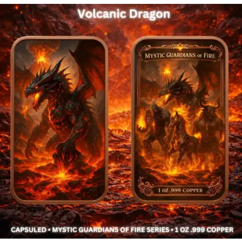 Mystic Guardians of Fire 4 x 1 oz Copper Bar Set  (3)