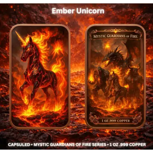 Mystic Guardians of Fire 4 x 1 oz Copper Bar Set  (4)