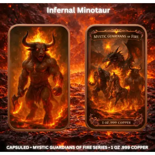 Mystic Guardians of Fire 4 x 1 oz Copper Bar Set  (5)