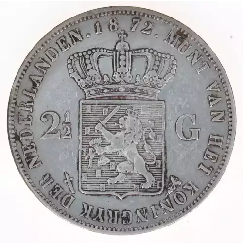 NETHERLANDS Silver 2-1/2 GULDEN (2)