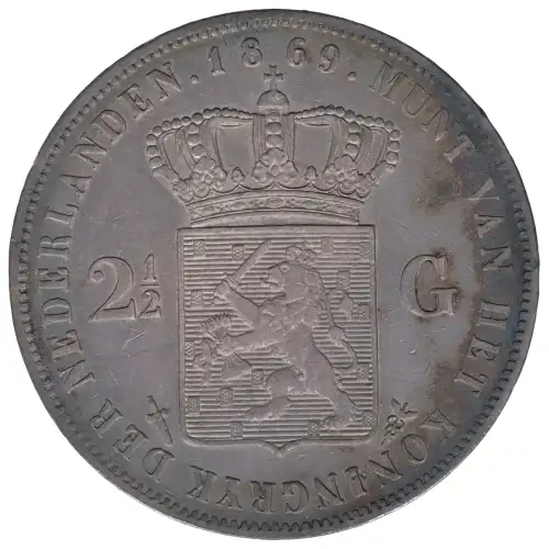 NETHERLANDS Silver 2-1/2 GULDEN (2)