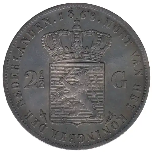 NETHERLANDS Silver 2-1/2 GULDEN