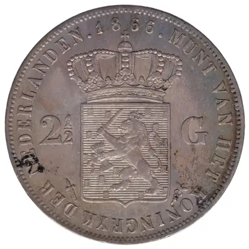 NETHERLANDS Silver 2-1/2 GULDEN