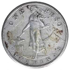 Philippine Issues -Philippines under US Sovereignty-Silver Coinage-One Peso -Silver- 1 Peso (2)