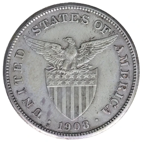 Philippine Issues -Philippines under US Sovereignty-Silver Coinage-One Peso -Silver- 1 Peso