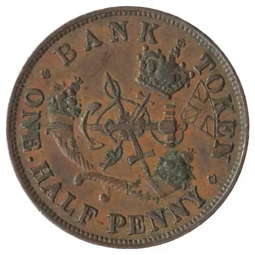 Post Colonial Issues -Private Tokens after Confederation--Copper Company of Upper Canada -copper- 1 Halfpenny (2)