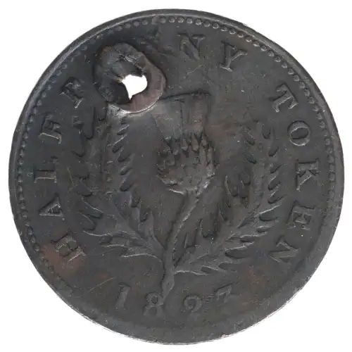 Post Colonial Issues -Private Tokens after Confederation--Copper Company of Upper Canada -copper- 1 Halfpenny