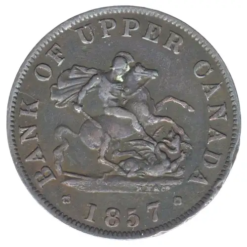 Post Colonial Issues -Private Tokens after Confederation--Copper Company of Upper Canada -copper- 1 Halfpenny (2)